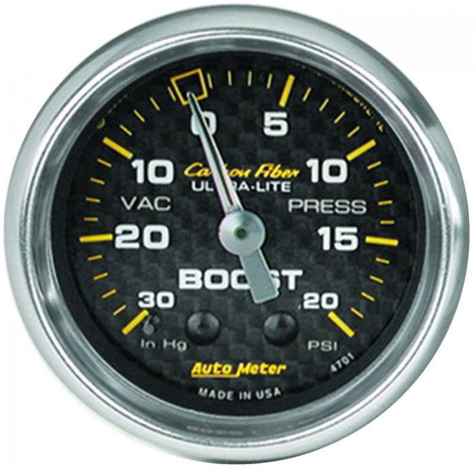 Autometer Carbon Fiber Series Boost/Vacuum Gauge (AU4701)