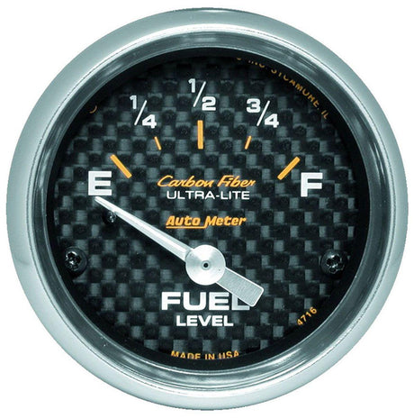 AutoMeter Carbon Fiber Series Fuel Level Gauge (AU4716) AU4716