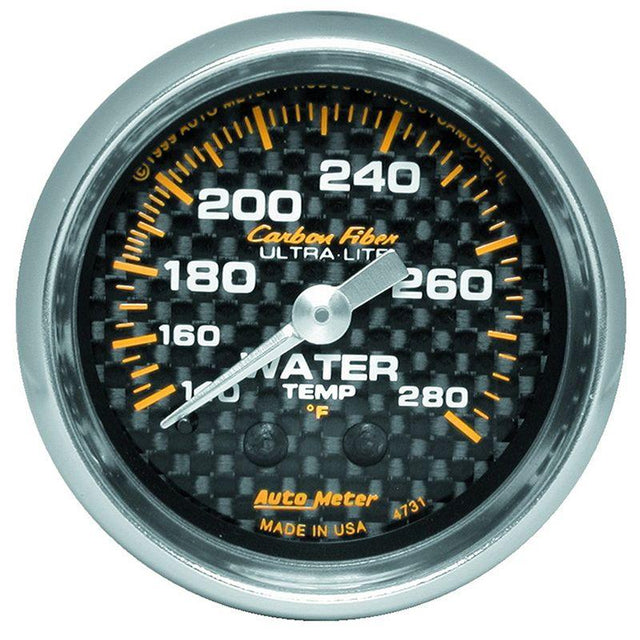 AutoMeter Carbon Fiber Series Water Temperature Gauge (AU4731) AU4731