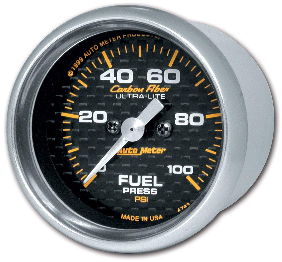 AutoMeter Carbon Fiber Series Fuel Pressure Gauge (AU4763) AU4763