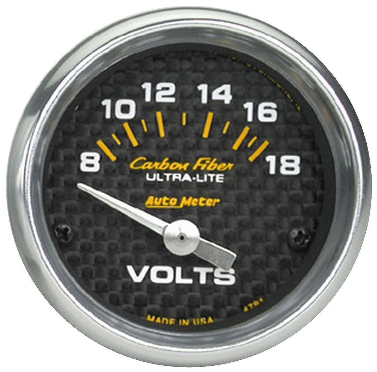 AutoMeter Carbon Fiber Series Voltmeter Gauge (AU4791) AU4791