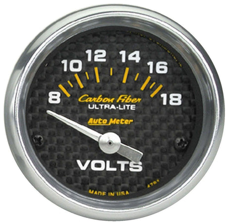 Autometer Carbon Fiber Series Voltmeter Gauge (AU4791) AU4791