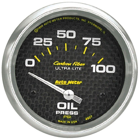 Autometer Carbon Fiber Series Oil Pressure Gauge (AU4827) AU4827