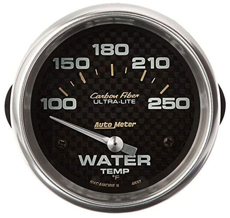 AutoMeter Carbon Fiber Series Water Temperature Gauge (AU4837) AU4837
