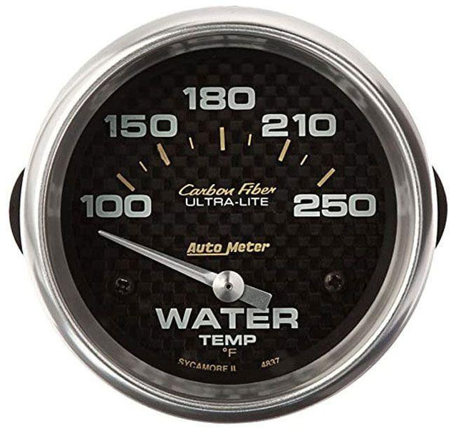 AutoMeter Carbon Fiber Series Water Temperature Gauge (AU4837) AU4837