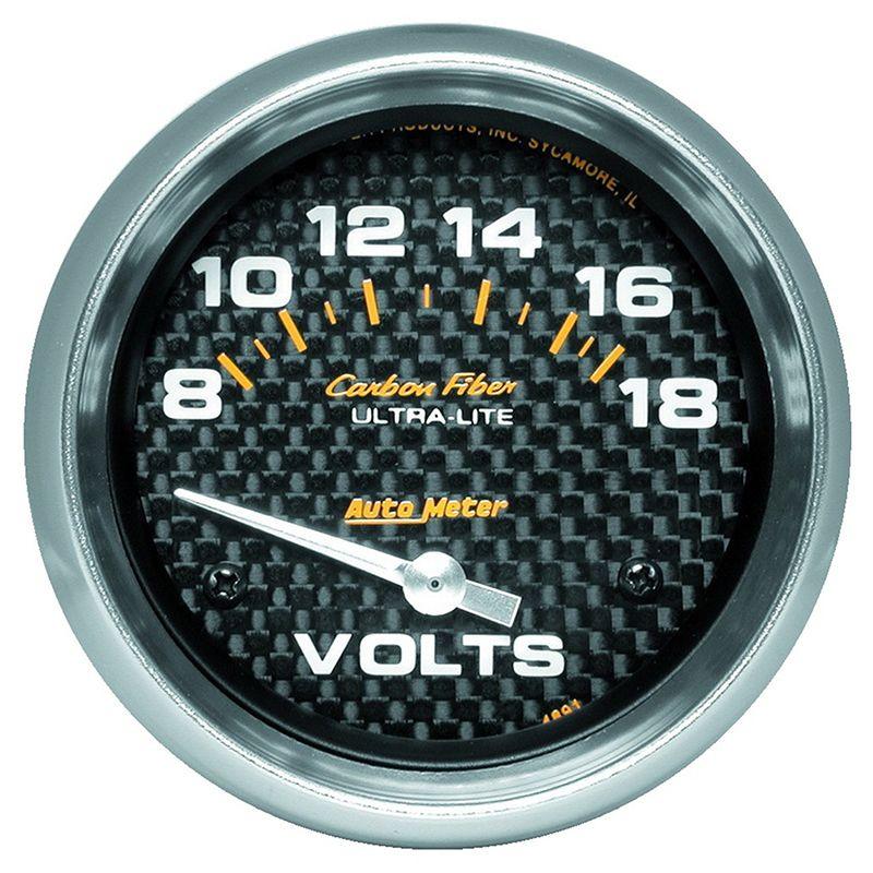 AutoMeter Carbon Fiber Series Voltmeter Gauge (AU4891) AU4891