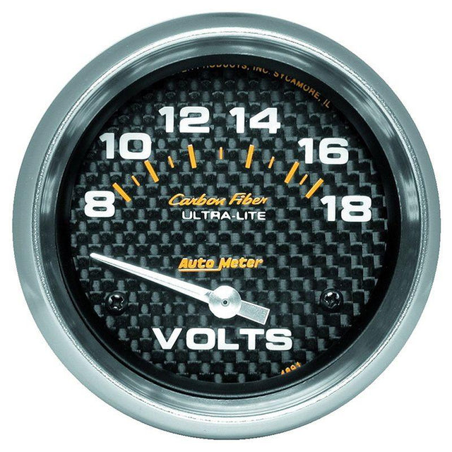 AutoMeter Carbon Fiber Series Voltmeter Gauge (AU4891) AU4891