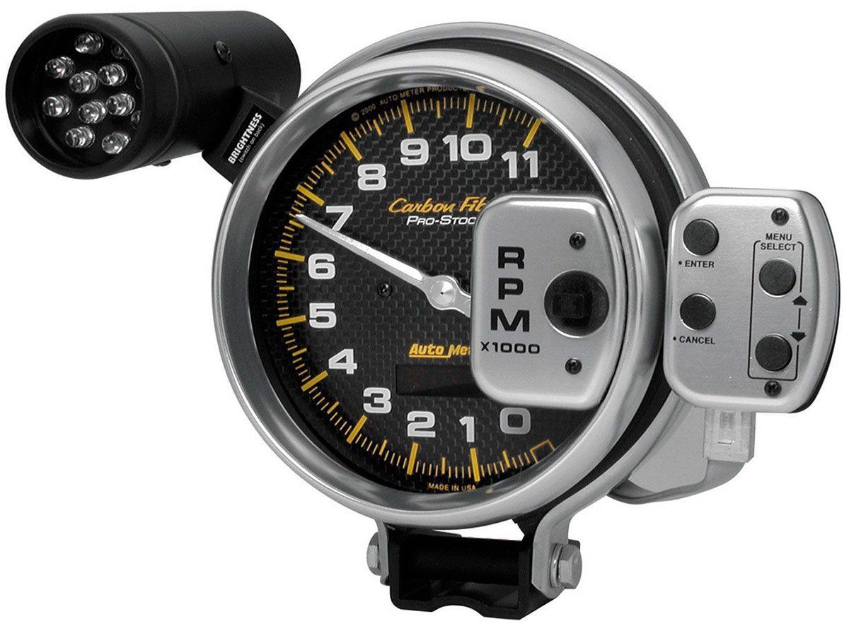 AutoMeter Carbon Fiber Series Shift-Lite Tachometer (AU6836) AU6836