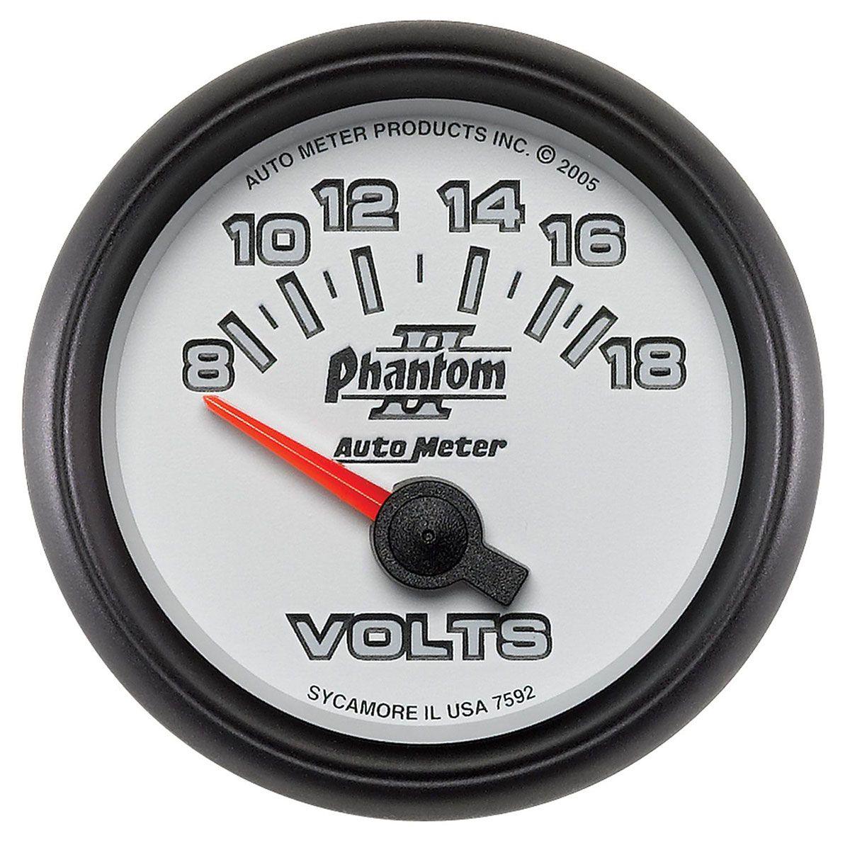 Autometer Phantom II Series Voltmeter Gauge (AU7592) AU7592