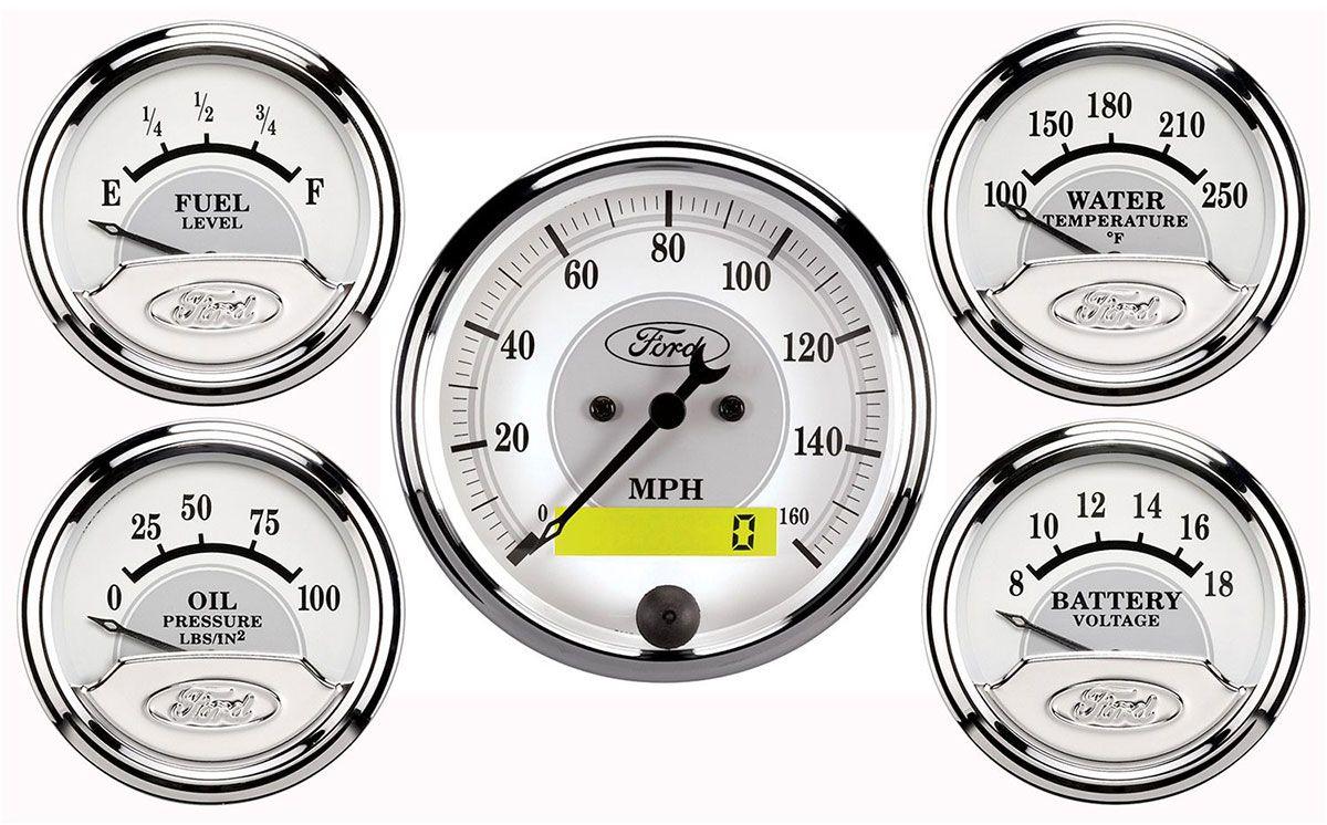 AutoMeter Ford White Masterpiece 5 Piece Gauge Kit (AU880087) AU880087