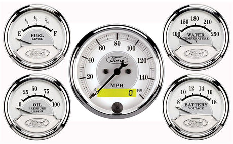 AutoMeter Ford White Masterpiece 5 Piece Gauge Kit (AU880087) AU880087