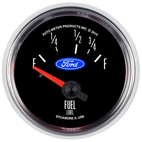 AutoMeter Ford Logo Series 2-1/16" Fuel Level Gauge, Chrome Bezel (AU880820) AU880820