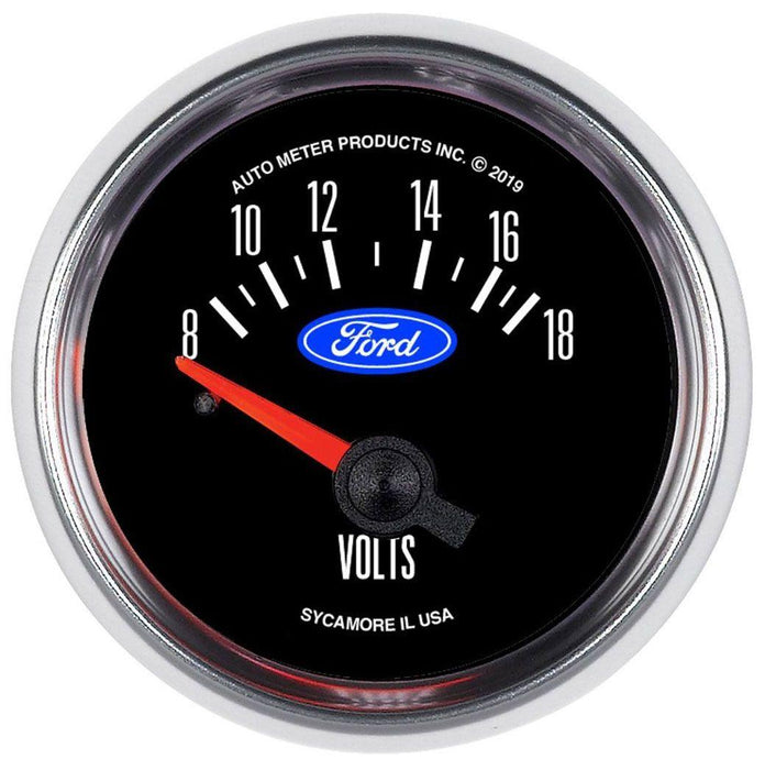 Autometer Ford Logo Series 2-1/16" Voltmeter, Chrome Bezel (AU880823)