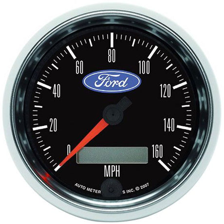 Autometer Ford Logo Series 3-3/8" 160 mph Electric Speedometer, Chrome Bezel (AU880824) AU880824