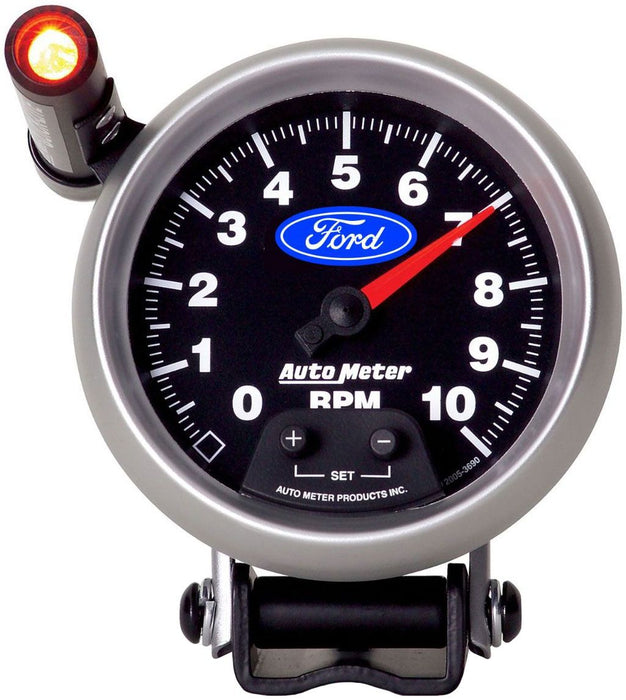 Autometer Ford Logo Series 3-3/4" 10,000 RPM Tachometer with Shift-Lite, Chrome Bezel (AU880825)