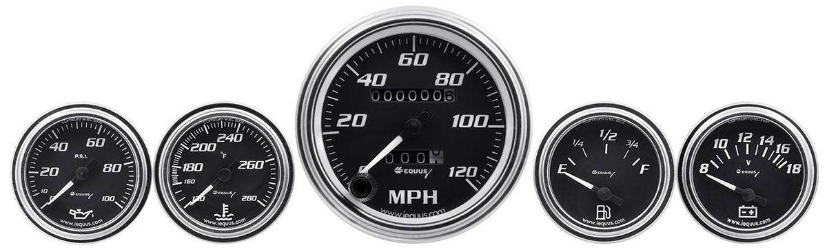 AutoMeter Equus 5 Gauge Black Face Kit (AUE7500) AUE7500