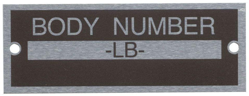 Bob Drake Body Number Plate (BD40-14002) BD40-14002