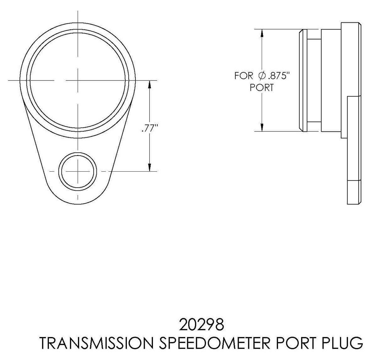 B&M Speedo Port Plug, Tremec 3550, T-5, TKO 5 speeds, Magnum 6 speeds and Borg Warner T-45 manual (BM20298)