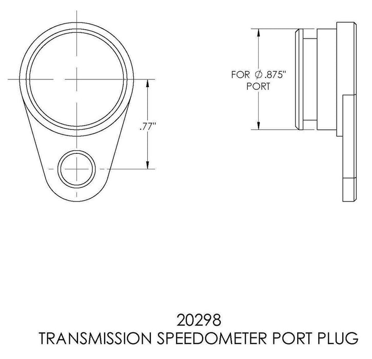 B&M Speedo Port Plug, Tremec 3550, T-5, TKO 5 speeds, Magnum 6 speeds and Borg Warner T-45 manual (BM20298)