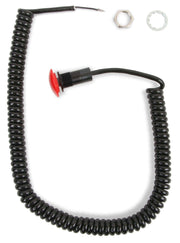 B&M Switch, Push Button, Momentary, Launch, Nitrous, Trans-Brake, Plastic, Red, 12 Amps, with Spiral Cord, Each (BM46013) BM46013