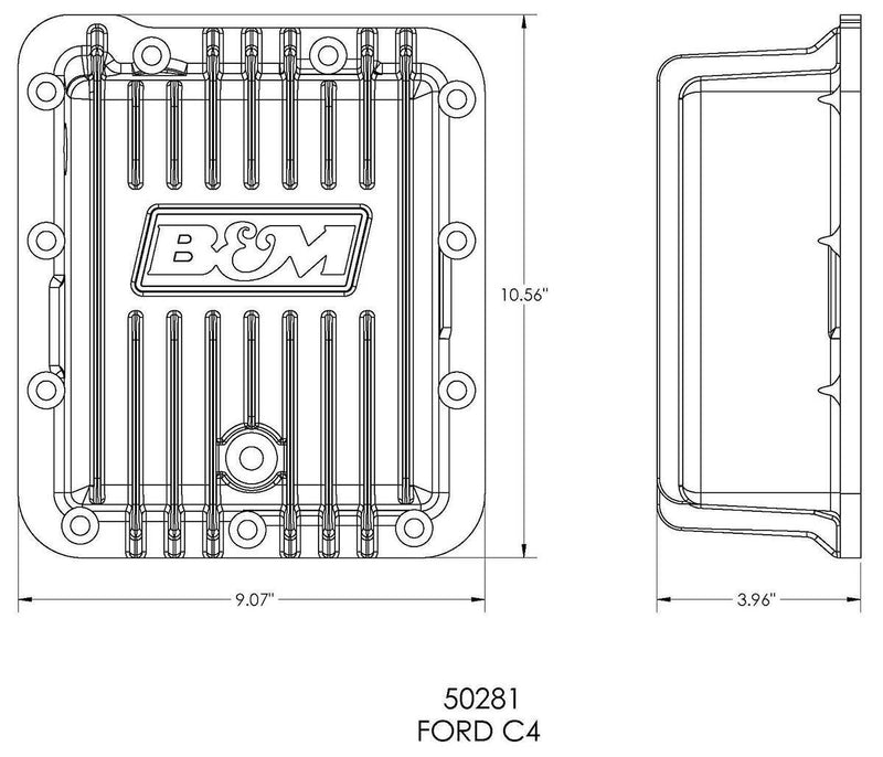 B&M Transmission Pan, Hi-Tek Deep Aluminium, For Ford C4 (BM50281)