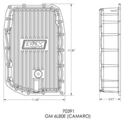 B&M Transmission Pan, Hi-Tek Deep Aluminium, GM 6L80E 2010-2015 (BM70391)