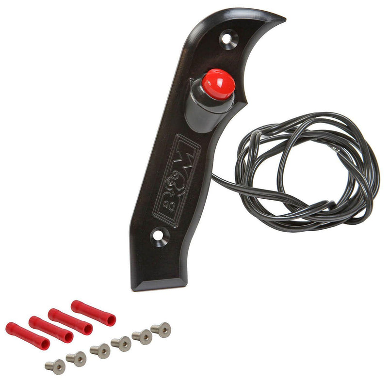 B&M Grip Side Plate with 12V button(R/H/S), Black, For Magnum Grip Shifters (BM81078) BM81078