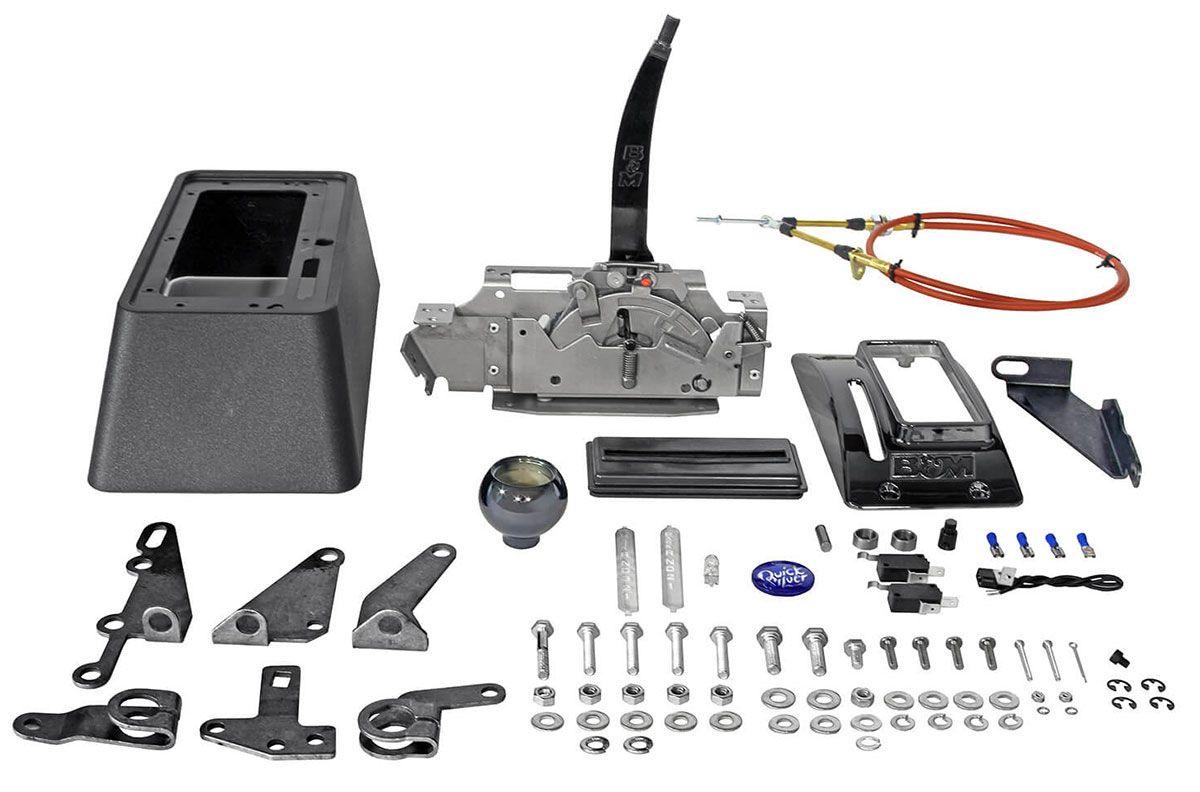 B&M Automatic Shifter, Quicksilver, Black Chrome, For Chevrolet, Mopar, For Ford, For Lincoln, For Mercury, Each (BM81683)