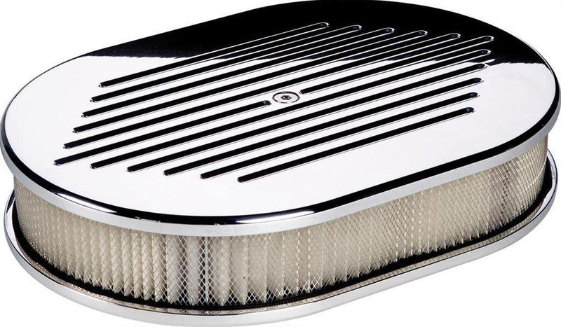 Billet Specialties Polished Aluminium Small Oval Air Cleaner Assembly - Ball Milled (BS15320) BS15320