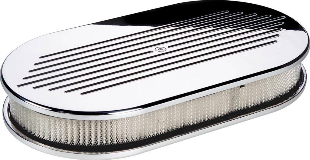 Billet Specialties Polished Aluminium Large Oval Air Cleaner Assembly - Ball Milled (BS15420)