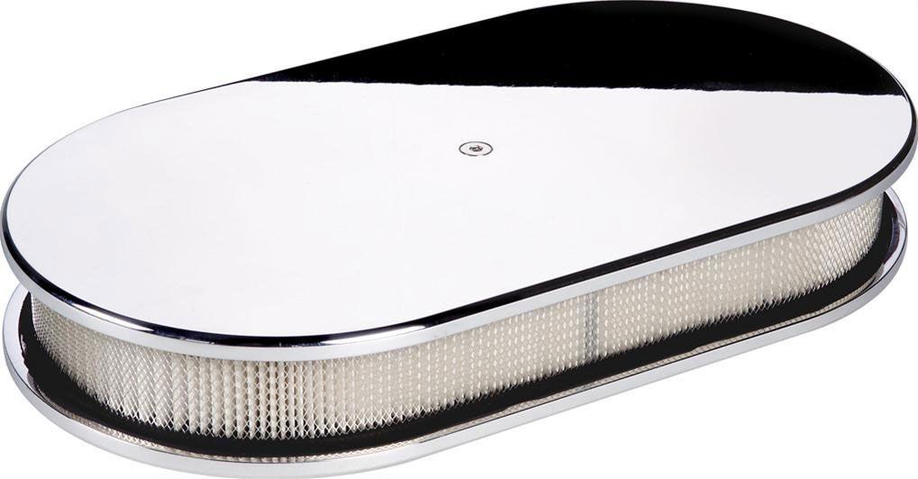 Billet Specialties Polished Aluminium Large Oval Air Cleaner Assembly - Plain (BS15429)