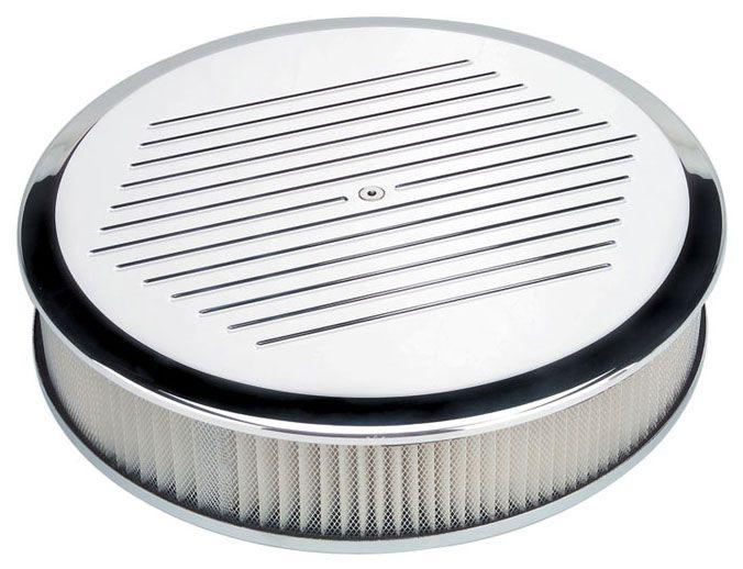 Billet Polished Aluminium Round Air Cleaner Assembly - Ball Milled (BS15820)
