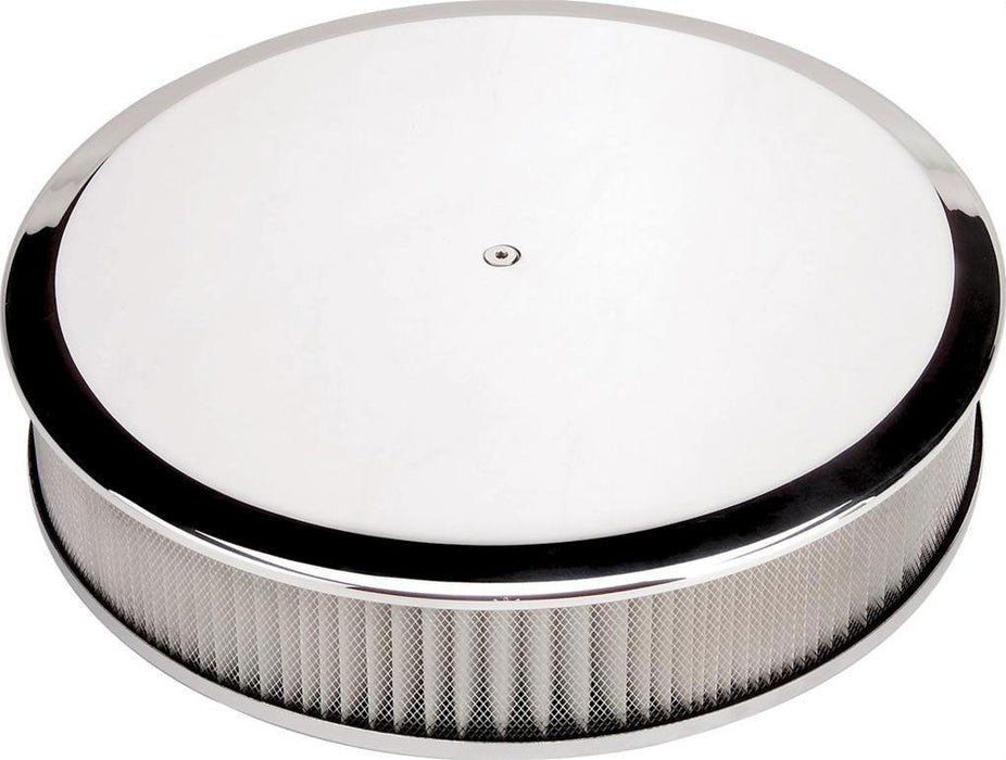 Billet Polished Aluminium Round Air Cleaner Assembly - Plain (BS15829)