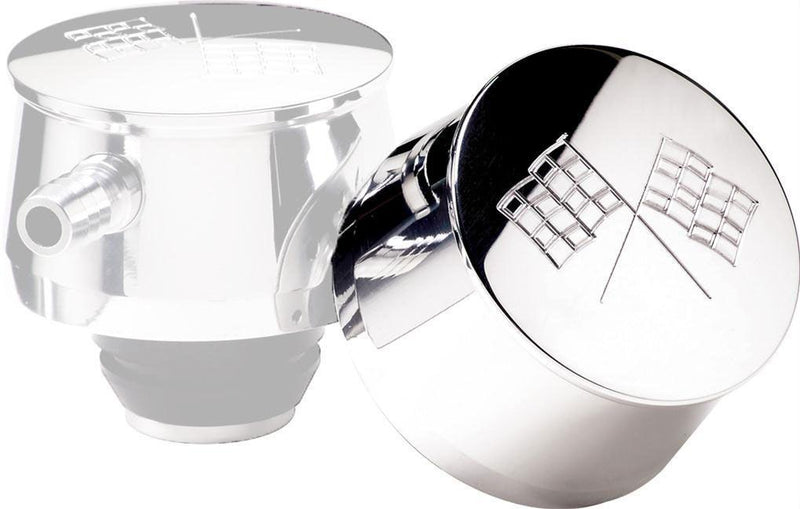 Billet Specialties Round Valve Cover Breather With Cross Flags - Polished (BS20720) BS20720