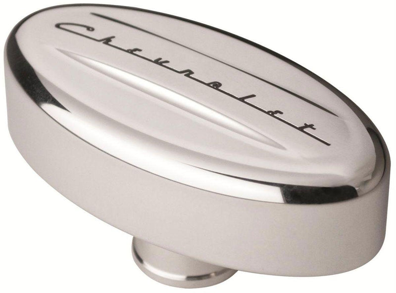 Billet Specialties Oval Valve Cover Breather With Chevrolet Script - Polished (BS20923) BS20923