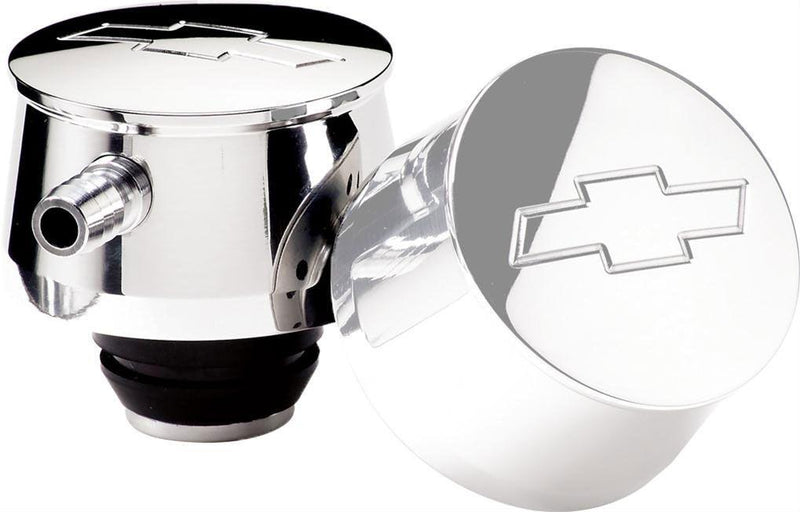 Billet Specialties Round Valve Cover Breather With Bowtie Logo - Polished (BS21220) BS21220