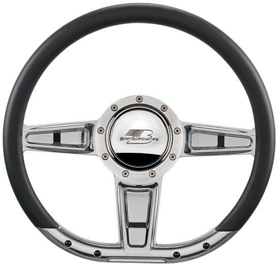Billet Specialties 14" CAMBER D-Shaped Billet Steering Wheel (BS29402)
