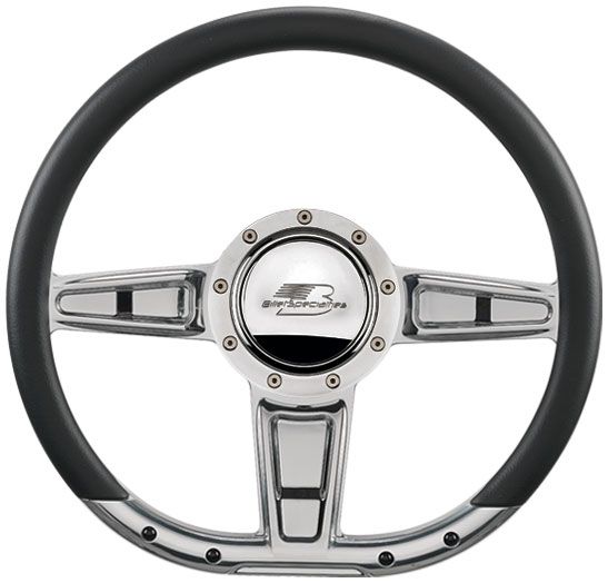 Billet 14" CAMBER D-Shaped Billet Steering Wheel (BS29402)