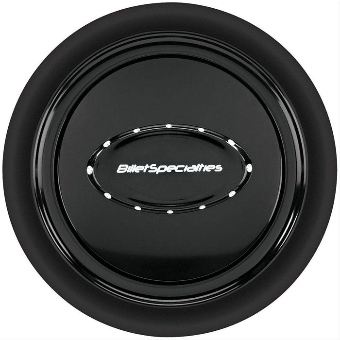 Billet Specialties Smooth Horn Button Pro Style with Logo, Black (BS32729)