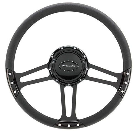 Billet Specialties 14" Billet Specialties "Draft" Black Steering Wheel (BSBLK29263DRAFT) BSBLK29263DRAFT
