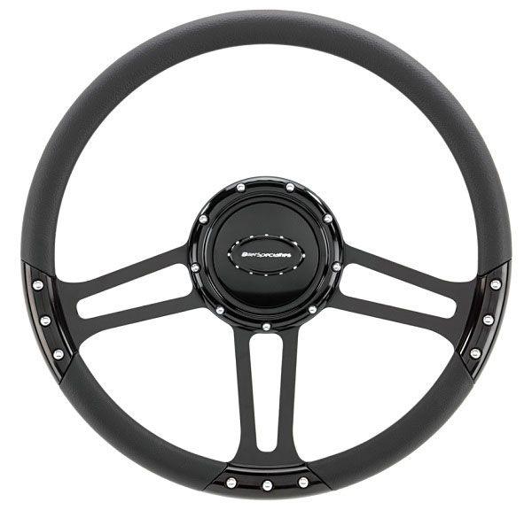 Billet Specialties 14" Billet Specialties "Draft" Black Steering Wheel (BSBLK29263DRAFT) BSBLK29263DRAFT