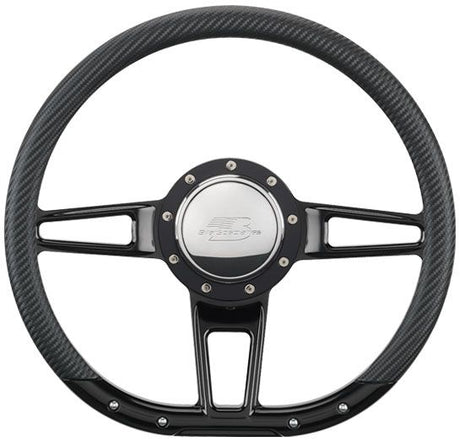 Billet Specialties 14" FORMULA D-Shaped Steering Wheel (BSBLK29409)