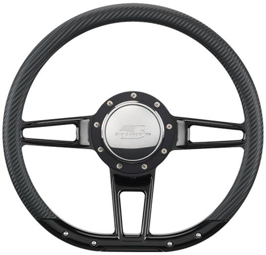 Billet 14" FORMULA D-Shaped Steering Wheel (BSBLK29409)