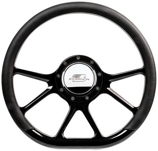 Billet Specialties 14" PRISM D-Shaped Steering Wheel (BSBLK29475)