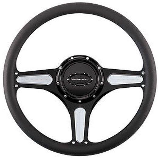 BILLET STEERING WHEEL 14" STREET LITE BLACK ANODIZED BILLET - BLK30103 (BSBLK30103) BSBLK30103