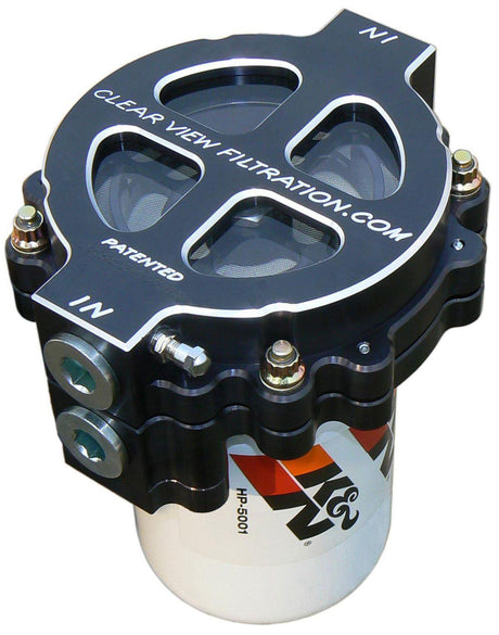 Clearview 6" Screw-On Oil Filter Assembly - Black Anodised (CV125-115-B) CV125-115-B