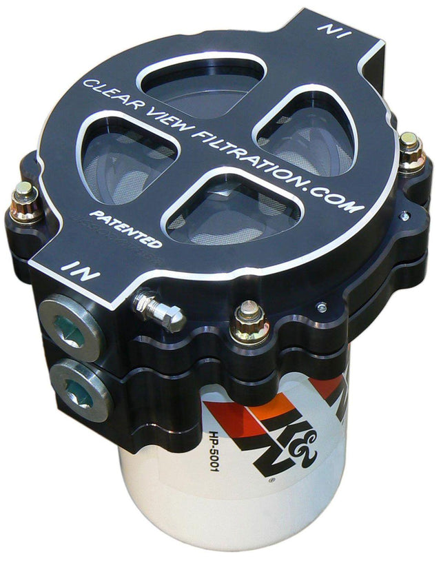 Clearview 6" Screw-On Oil Filter Assembly - Black Anodised (CV125-115-B) CV125-115-B