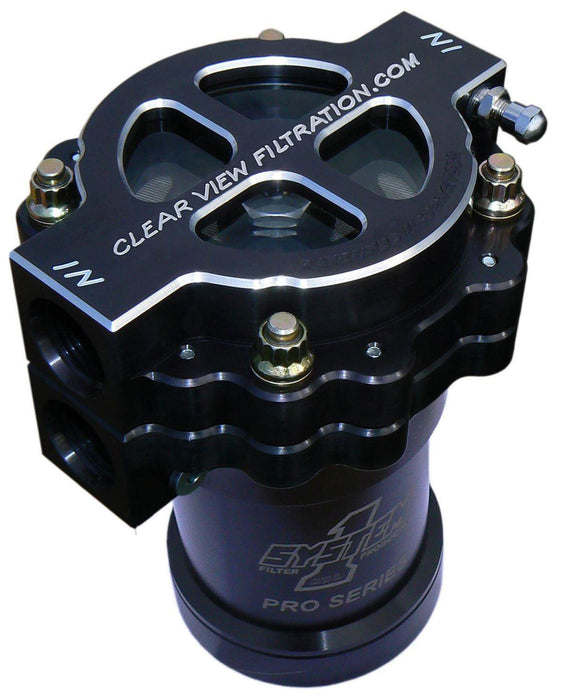 Clearview 4" Screw-On Oil Filter Assembly - Black Anodised (CV405-115-B)