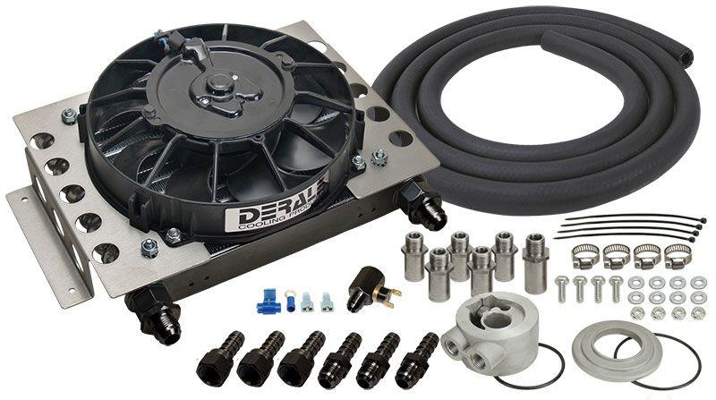 Derale Universal Atomic-Cool Remote Mount Engine Oil Cooler Kit with Fan (DP15450)