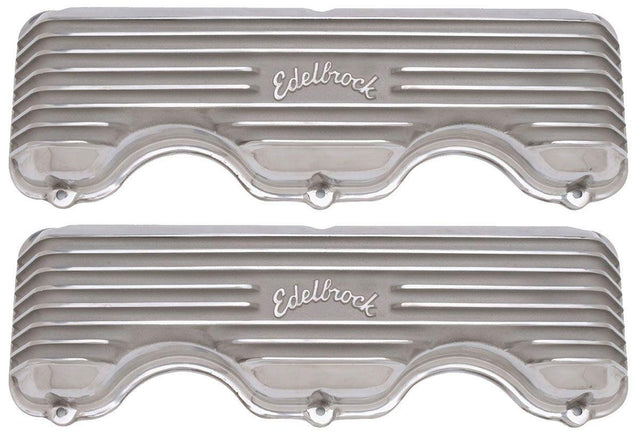 Edelbrock Classic Aluminium Series Valve Covers - Polished Finish (ED4140) ED4140
